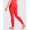 imageCRZ YOGA Girls Butterluxe Full Length Athletic Leggings  Kids High Waist Lounge Pants Active Dance Running Yoga TightsDeep Red