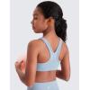 imageCRZ YOGA Girls Butterluxe Sports Bras  Scoop Neck Racerback Training Yoga Crop Top for Teens Kids DanceCambric Blue