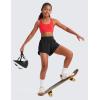 imageCRZ YOGA Girls Butterluxe Sports Bras  Scoop Neck Racerback Training Yoga Crop Top for Teens Kids DanceDeep Red