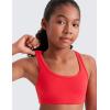 imageCRZ YOGA Girls Butterluxe Sports Bras  Scoop Neck Racerback Training Yoga Crop Top for Teens Kids DanceDeep Red