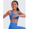 imageCRZ YOGA Girls Butterluxe Sports Bras  Scoop Neck Racerback Training Yoga Crop Top for Teens Kids DanceSparkle Blue