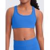 imageCRZ YOGA Girls Butterluxe Sports Bras  Scoop Neck Racerback Training Yoga Crop Top for Teens Kids DanceSparkle Blue