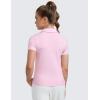 imageCRZ YOGA Girls Cloud Jersey Short Sleeve Polo Shirts School Uniform Golf Tennis Casual Lounge Athletic Collar SoftStrawberry Pink