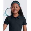 imageCRZ YOGA Girls Cloud Jersey Short Sleeve Polo Shirts School Uniform Golf Tennis Casual Lounge Athletic Collar SoftTrue Navy