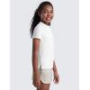 imageCRZ YOGA Girls Cloud Jersey Short Sleeve Polo Shirts School Uniform Golf Tennis Casual Lounge Athletic Collar SoftWhite