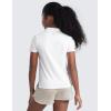 imageCRZ YOGA Girls Cloud Jersey Short Sleeve Polo Shirts School Uniform Golf Tennis Casual Lounge Athletic Collar SoftWhite