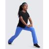 imageCRZ YOGA Girls Cloudweight Athletic T Shirts Short Sleeve Tees Crew Neck Side Slit Teen Kids Active Gym Casual Quick DryBlack