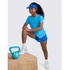 imageCRZ YOGA Girls Cloudweight Athletic T Shirts Short Sleeve Tees Crew Neck Side Slit Teen Kids Active Gym Casual Quick DryKayak Blue