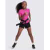 imageCRZ YOGA Girls Cloudweight Athletic T Shirts Short Sleeve Tees Crew Neck Side Slit Teen Kids Active Gym Casual Quick DryLight Purple