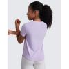 imageCRZ YOGA Girls Cloudweight Athletic T Shirts Short Sleeve Tees Crew Neck Side Slit Teen Kids Active Gym Casual Quick DryLilac Air