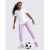 imageCRZ YOGA Girls Cloudweight Athletic T Shirts Short Sleeve Tees Crew Neck Side Slit Teen Kids Active Gym Casual Quick DryWhite