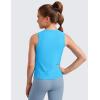 imageCRZ YOGA Girls Cloudweight Athletic Tank Tops Hip Length Crew Neck Sleeveless Teen Kids Active Casual Dance YogaKayak Blue