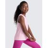imageCRZ YOGA Girls Cloudweight Athletic Tank Tops Hip Length Crew Neck Sleeveless Teen Kids Active Casual Dance YogaPink Peony