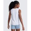 imageCRZ YOGA Girls Cloudweight Athletic Tank Tops Hip Length Crew Neck Sleeveless Teen Kids Active Casual Dance YogaWhite