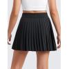 imageCRZ YOGA Girls Pleated Skirt with Shorts Tennis Athletic School Kids Teen Skorts with PocketsBlack