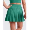 imageCRZ YOGA Girls Pleated Skirt with Shorts Tennis Athletic School Kids Teen Skorts with PocketsCascadia Green