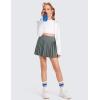 imageCRZ YOGA Girls Pleated Skirt with Shorts Tennis Athletic School Kids Teen Skorts with PocketsGrey Sage