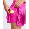 imageCRZ YOGA Girls Pleated Skirt with Shorts Tennis Athletic School Kids Teen Skorts with PocketsHibiscus Purple