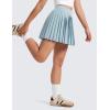 imageCRZ YOGA Girls Pleated Skirt with Shorts Tennis Athletic School Kids Teen Skorts with PocketsLight Grayish Blue