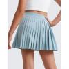 imageCRZ YOGA Girls Pleated Skirt with Shorts Tennis Athletic School Kids Teen Skorts with PocketsLight Grayish Blue