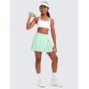 imageCRZ YOGA Girls Pleated Skirt with Shorts Tennis Athletic School Kids Teen Skorts with PocketsMint Moment