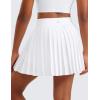 imageCRZ YOGA Girls Pleated Skirt with Shorts Tennis Athletic School Kids Teen Skorts with PocketsWhite