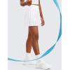 imageCRZ YOGA Girls Pleated Skirt with Shorts Tennis Athletic School Kids Teen Skorts with PocketsWhite