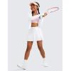 imageCRZ YOGA Girls Pleated Skirt with Shorts Tennis Athletic School Kids Teen Skorts with PocketsWhite