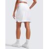 imageCRZ YOGA Golf Skirts for Women 18 High Waisted A Line Athletic Casual Tennis Skort with Shorts PocketsWhite