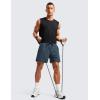 imageCRZ YOGA Gym Shorts Men 5 Side Split Quick Dry Lightweight Stretchy for Athletic Workout Running with Zipper PocketStelindigo