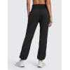 imageCRZ YOGA Lightweight Straight Leg Workout Pants for Women 28quot30quot Casual Ruched Work Gym Athletic Joggers with PocketsBlack