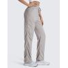 imageCRZ YOGA Lightweight Straight Leg Workout Pants for Women 28quot30quot Casual Ruched Work Gym Athletic Joggers with PocketsDark Chrome