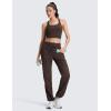 imageCRZ YOGA Lightweight Straight Leg Workout Pants for Women 28quot30quot Casual Ruched Work Gym Athletic Joggers with PocketsHot Fudge Brown