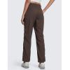 imageCRZ YOGA Lightweight Straight Leg Workout Pants for Women 28quot30quot Casual Ruched Work Gym Athletic Joggers with PocketsHot Fudge Brown