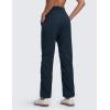 imageCRZ YOGA Lightweight Straight Leg Workout Pants for Women 28quot30quot Casual Ruched Work Gym Athletic Joggers with PocketsInk Blue