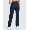 imageCRZ YOGA Lightweight Straight Leg Workout Pants for Women 28quot30quot Casual Ruched Work Gym Athletic Joggers with PocketsInk Blue