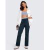 imageCRZ YOGA Lightweight Straight Leg Workout Pants for Women 28quot30quot Casual Ruched Work Gym Athletic Joggers with PocketsInk Blue