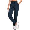 imageCRZ YOGA Lightweight Straight Leg Workout Pants for Women 28quot30quot Casual Ruched Work Gym Athletic Joggers with PocketsInk Blue