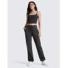 imageCRZ YOGA Lightweight Straight Leg Workout Pants for Women 28quot30quot Casual Ruched Work Gym Athletic Joggers with PocketsInk Gray