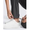 imageCRZ YOGA Lightweight Straight Leg Workout Pants for Women 28quot30quot Casual Ruched Work Gym Athletic Joggers with PocketsInk Gray