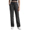 imageCRZ YOGA Lightweight Straight Leg Workout Pants for Women 28quot30quot Casual Ruched Work Gym Athletic Joggers with PocketsInk Gray
