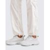 imageCRZ YOGA Lightweight Straight Leg Workout Pants for Women 28quot30quot Casual Ruched Work Gym Athletic Joggers with PocketsMilky White Bone