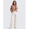 imageCRZ YOGA Lightweight Straight Leg Workout Pants for Women 28quot30quot Casual Ruched Work Gym Athletic Joggers with PocketsMilky White Bone
