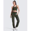 imageCRZ YOGA Lightweight Straight Leg Workout Pants for Women 28quot30quot Casual Ruched Work Gym Athletic Joggers with PocketsOlive Green