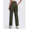 imageCRZ YOGA Lightweight Straight Leg Workout Pants for Women 28quot30quot Casual Ruched Work Gym Athletic Joggers with PocketsOlive Green