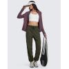 imageCRZ YOGA Lightweight Straight Leg Workout Pants for Women 28quot30quot Casual Ruched Work Gym Athletic Joggers with PocketsOlive Green