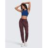 imageCRZ YOGA Lightweight Workout Joggers for Women 26quot285quot High Waisted Outdoor Running Casual Track Pants with PocketsDark Russet
