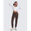 imageCRZ YOGA Lightweight Workout Joggers for Women 26quot285quot High Waisted Outdoor Running Casual Track Pants with PocketsHot Fudge Brown