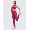 imageCRZ YOGA Lightweight Workout Joggers for Women 26quot285quot High Waisted Outdoor Running Casual Track Pants with PocketsMagenta Purple
