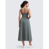 imageCRZ YOGA Maxi Square Neck Tank Dress for Women Sleeveless Padded Casual Travel Summer Flowy Outfits with Side PocketsGrey Sage